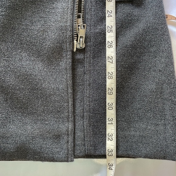 Ellen Tracy Charcoal Military Trench Overcoat Side Full Zip Belted Pea Coat Sz M - Picture 8 of 12